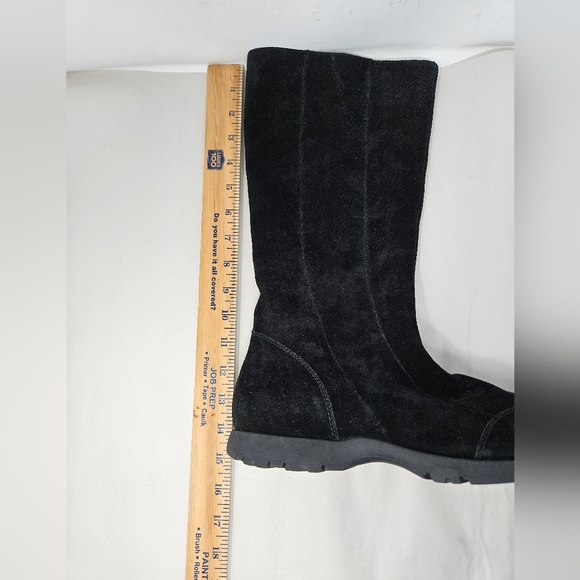 Jeffrey Campbell Endurance Mid Calf Boots Sz 11 Black Suede Winter  Slip Resist - Picture 12 of 14